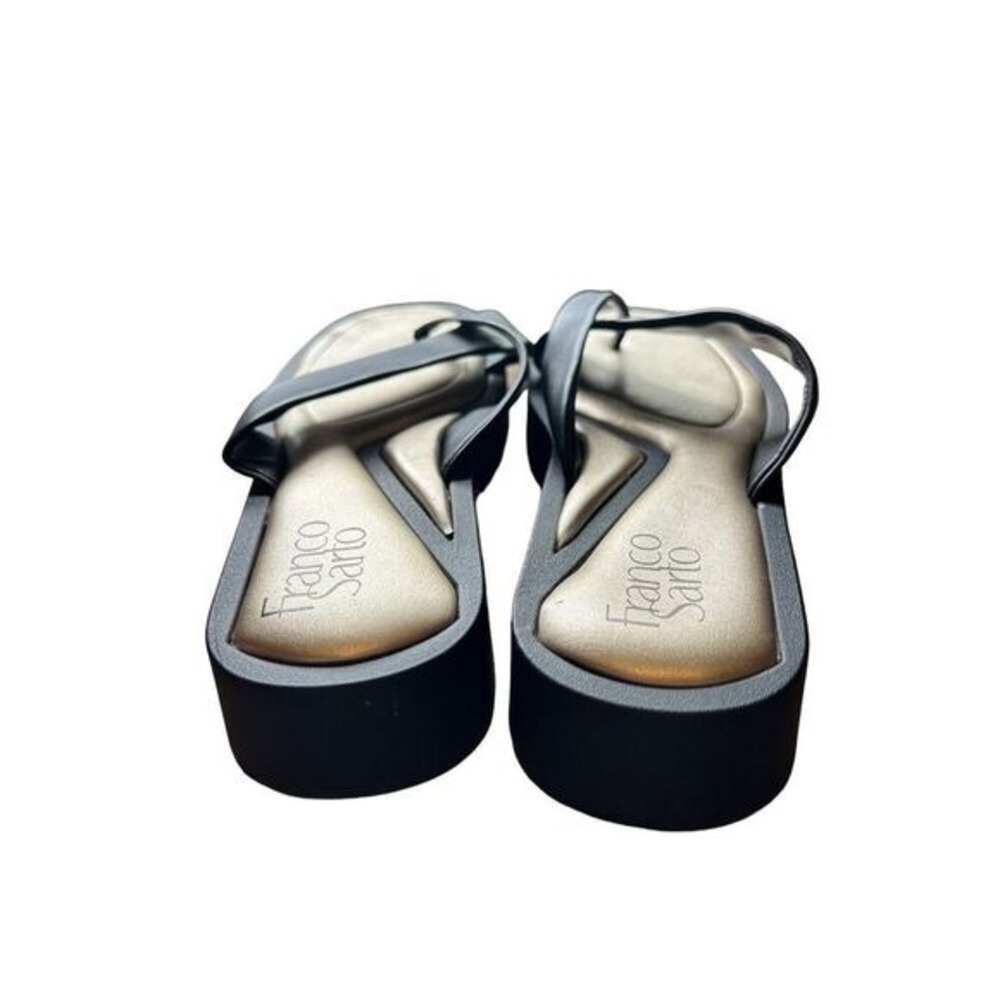 Franco Sarto Black and Gold Platform Thong Sandals - Picture 2 of 7